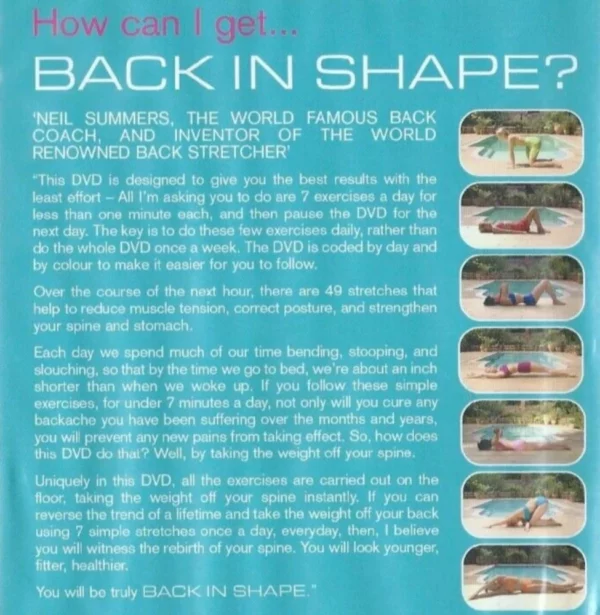 Back In Shape with Neil Summers 2013 DVD Top-quality Free UK shipping