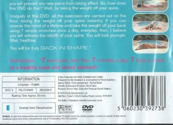 Back In Shape with Neil Summers 2013 DVD Top-quality Free UK shipping