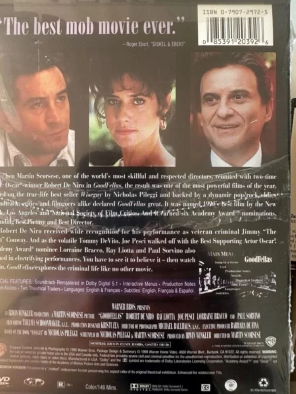 Goodfellas 1990 DVD Top-quality Free UK shipping