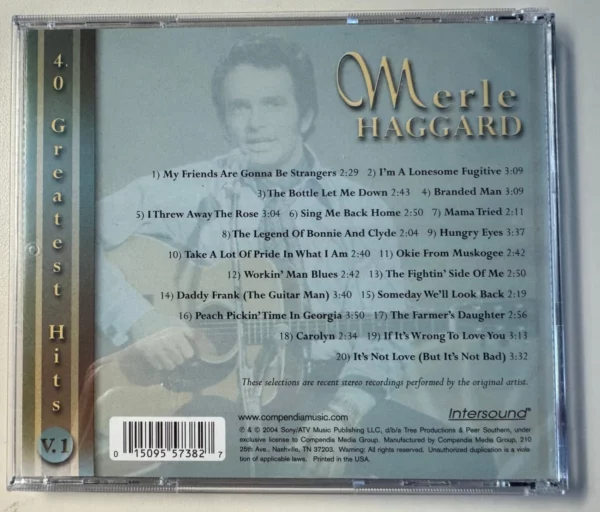 Merle Haggard ‎– 40 Greatest Hits Merle Haggard CD Top-quality Free UK shipping