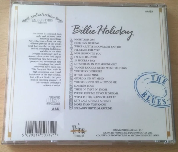 20 Reflective Recordings Billie Holiday CD Top-quality Free UK shipping