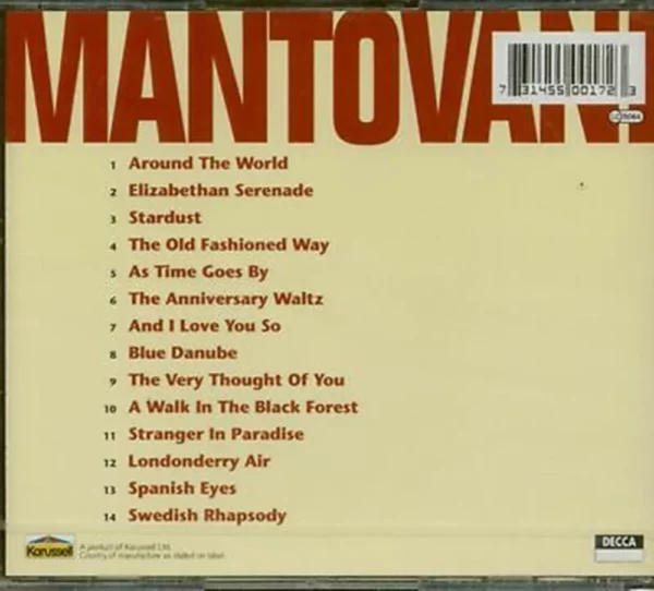 Serenade Mantovani and His Orchestra 2005 CD Top-quality Free UK shipping