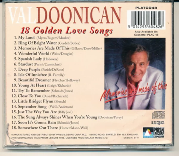 18 Golden Love Songs Val Doonican 1996 New CD Top-quality Free UK shipping