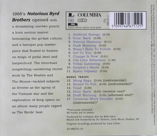 The Byrds - The Notorious Byrd Brothers The Byrds 1997 CD Top-quality