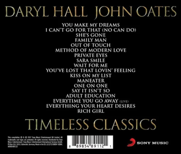 Timeless Classics Daryl Hall & John Oates 2017 CD Top-quality Free UK shipping