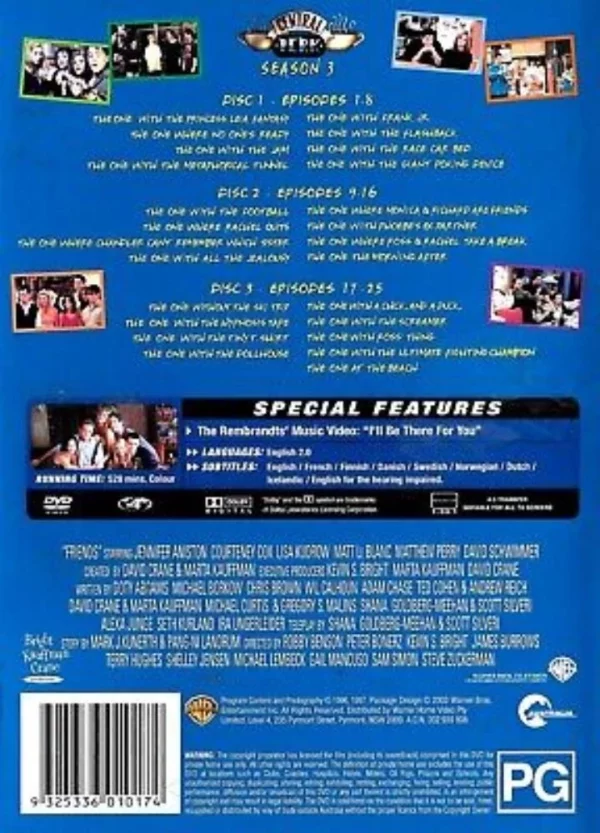 Friends - Series 3 2003 DVD Top-quality Free UK shipping