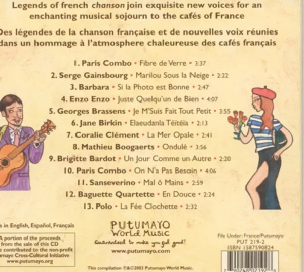 French Café Putumayo Presents 2003 CD Top-quality Free UK shipping