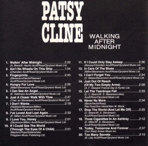 Walking After Midnight Patsy Cline 1993 CD Top-quality Free UK shipping