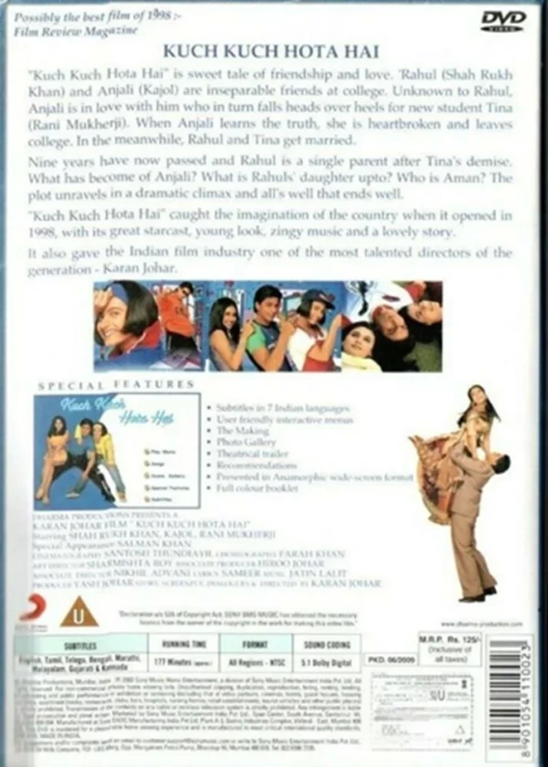 Kuch Kuch Hota Hai Sharukh Khan, Kajol, Rani Mukerji. 2003 DVD Top-quality