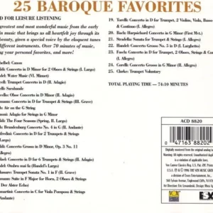 25 Baroque Favorites Various 1996 CD Top-quality Free UK shipping