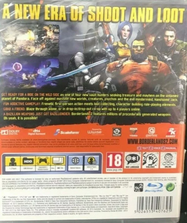 BORDERLANDS2 Sony PlayStation 3 Top-quality Free UK shipping