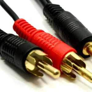 Stereo Audio Jack to 2x Twin Male RCA Phono Plugs Gold Cable Lead