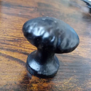Oval Knob 35mm Black Iron Effect