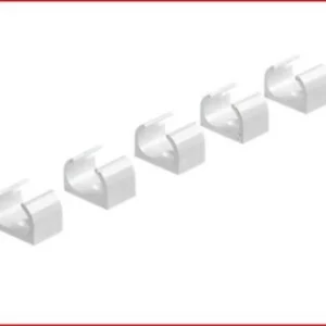 Pack of 5 MK White Round 16mm Cable clip