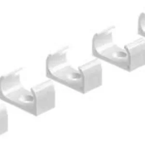 20mm White PVC Conduit Saddle Clip Bracket Electric Cable Wall Fitting Plastic