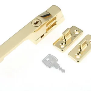 Lockable Window Handle Polished Brass Finish