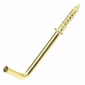 Brass-plated Large Cup hook (L)54.5mm, Pack of 6