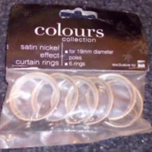 Satin Nickel Effect Curtain Rings Suits 19mm Diameter Pole