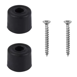 2 x Black Rubber Door Stop