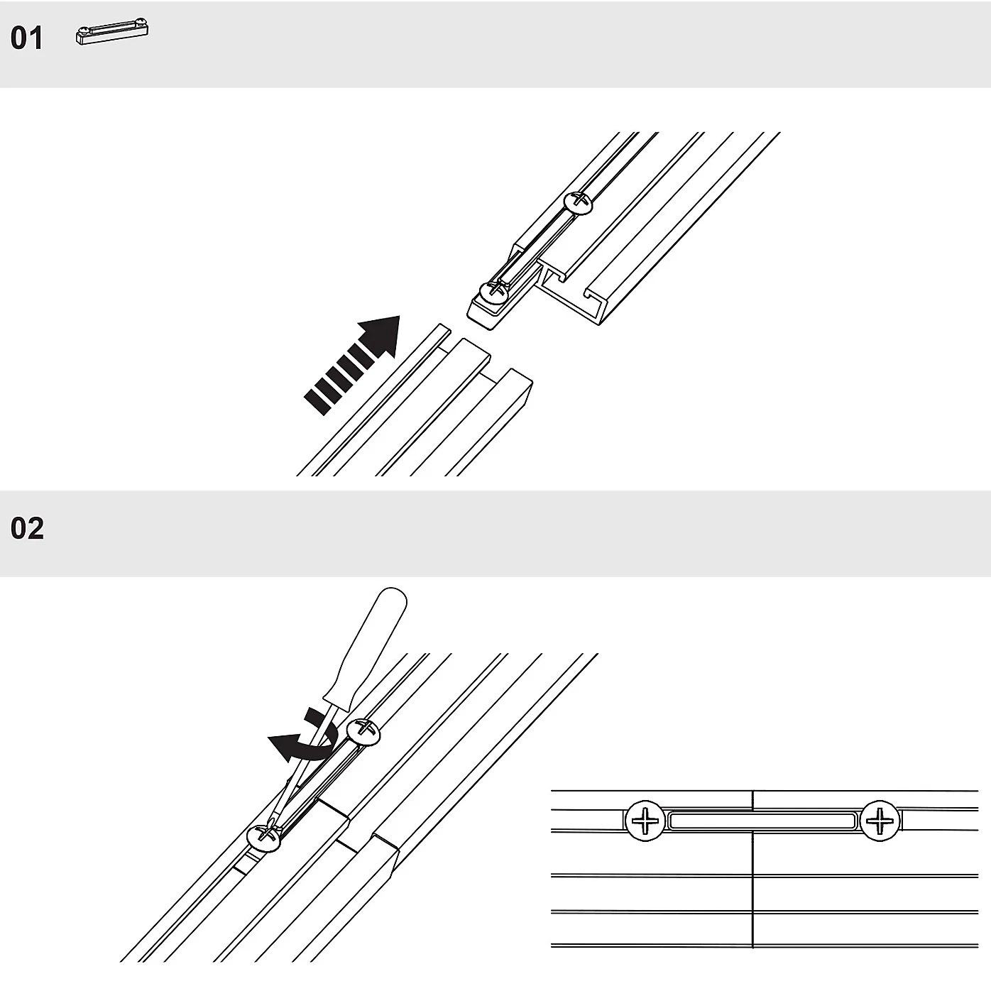 White Plastic Pole connector, (L)49mm