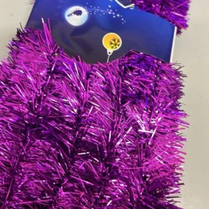 2m fine cut matt purple tinsel