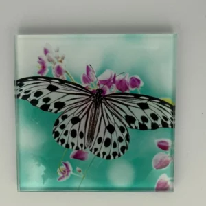Beautiful Butterfly Coaster Glass – Heat Resistant & Decorative
