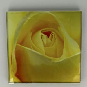 Yellow Flower Coaster Glass – Heat Resistant & Decorative