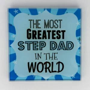 Step Dad Coaster Glass – Heat Resistant & Decorative