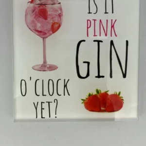 Pink Gin Coaster Glass – Heat Resistant & Decorative