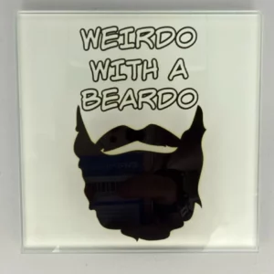 Weirdo With A Beardo Coaster Glass – Heat Resistant & Decorative
