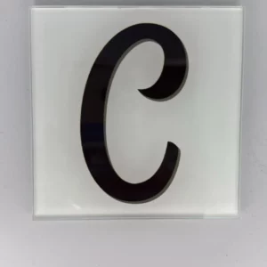C Letter Coaster Glass – Heat Resistant & Decorative