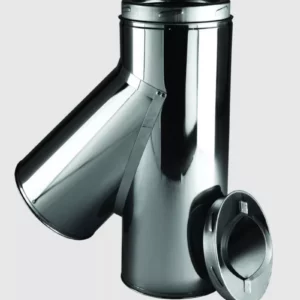 6″ 135º Degree Tee including tee cap & extra locking band in Stainless Steel