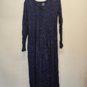 Long navy embroydered dress