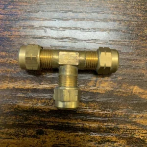 3/16inch OD Brass Equal Tee Single Ferrule Compression Fitting