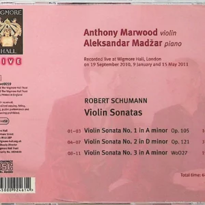 Anthony Marwood, Aleksandar Madžar, Robert Schumann - Violin Sonatas