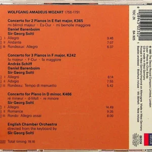 Mozart Concertos K242 365 466