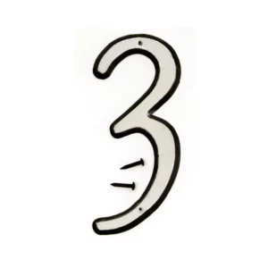 Reflective Nail-On House Number - # 3 - Plastic 4 inch 102mm