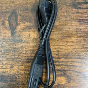 Cable Euro Mains Plug to 2 Prong Figure 8 (C7) Power Cord Lead Black