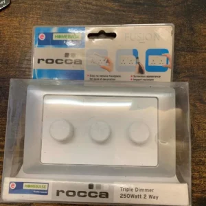 Rocca Triple Dimmer 3G 2 way 60-250w Mercury (Silver) Grey And White
