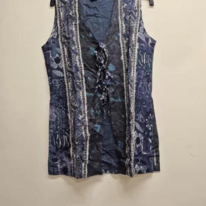 Sleeveless Blue Fabric Top
