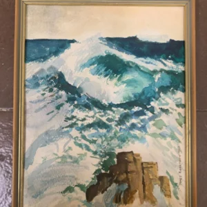 Framed Watercolor Ocean Art