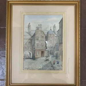 Framed Watercolor City Scene