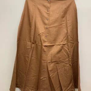 Brown Viscose Button-Up Skirt Size L
