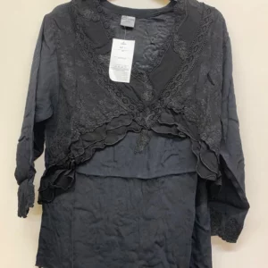 Classic Black Embroidered Top