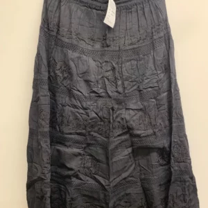 Black Cotton Embroidered Skirt