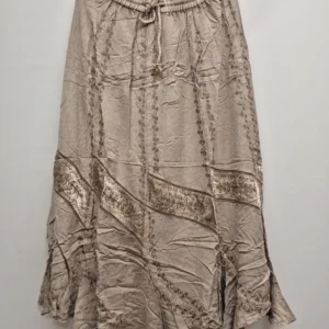 Beige Flowy Maxi Skirt