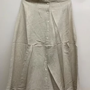 Viscose Cream Button-Up Skirt
