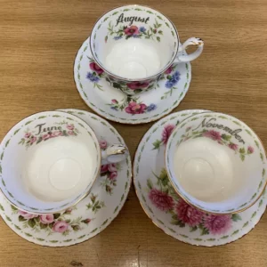 Royal Albert Flower of the Month Floral Tea Cups