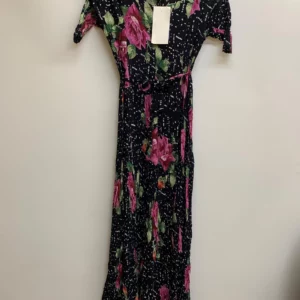 Floral Maxi Dress Black Pink