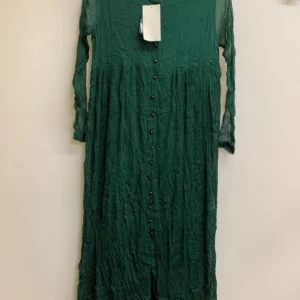 Long Green Dress with Buttons